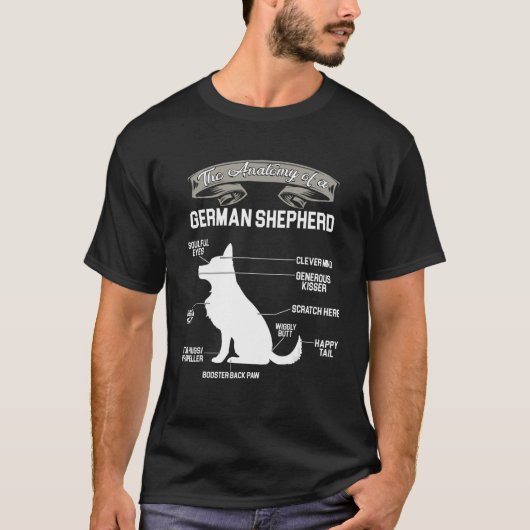 De anatomie van een Duitse herderhond T-shirt (Voorkant)