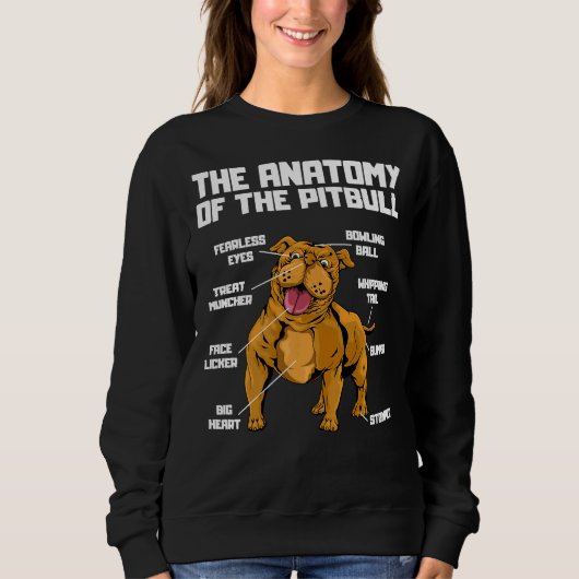 De anatomie van een Pitbull Grappige Pitbull Terri Trui (Voorkant)
