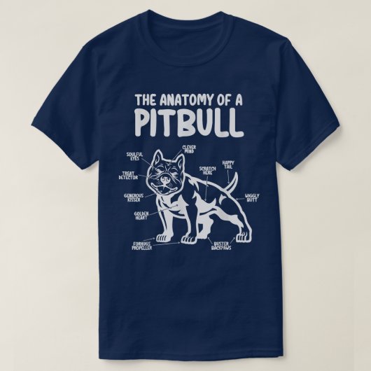 De anatomie van een Pitbull Hondenliefhebber, Funn T-shirt (Design voorkant)