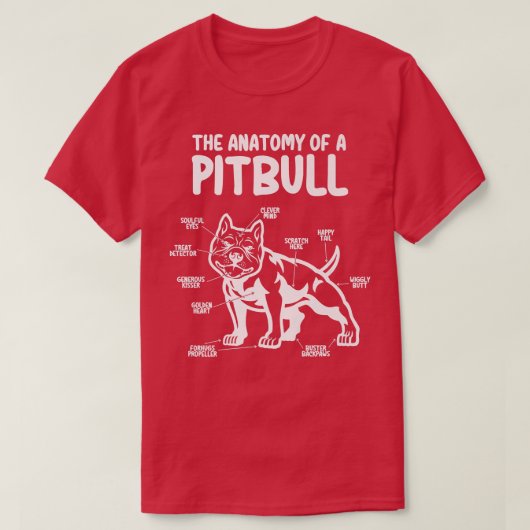 De anatomie van een Pitbull Hondenliefhebber, Funn T-shirt (Design voorkant)