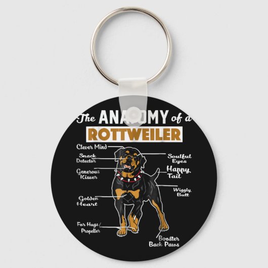 De anatomie van een rottweiler | Koel Hondenliefhe Sleutelhanger (Voorkant)