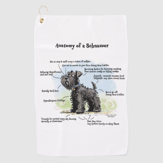 De Anatomie van een Schnauzer Golfhanddoek (Voorkant)