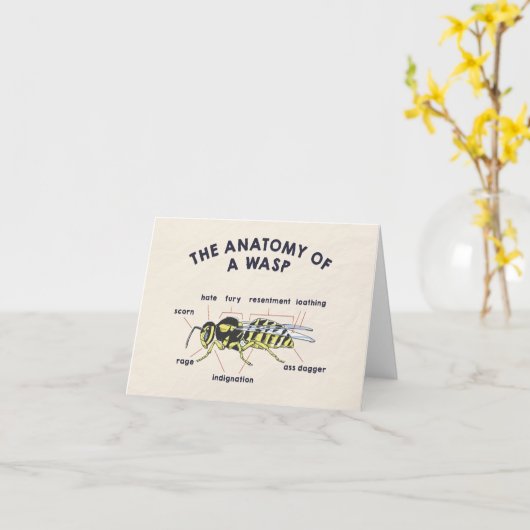 De anatomie van een Wasp Kaart (Gele Bloem)