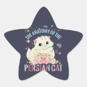 De anatomie van het Perzische katje Ster Sticker (Voorkant)