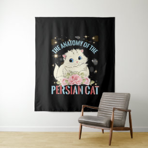 De anatomie van het Perzische katje Wandkleed