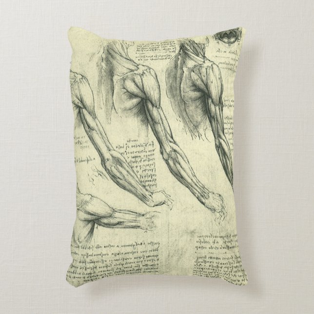 De anatomie van Leonardo da Vinci van arm en schou Accent Kussen (Voorkant(Verticaal))