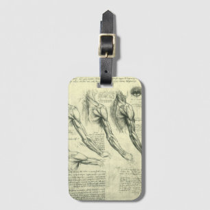 De anatomie van Leonardo da Vinci van arm en schou Bagagelabel