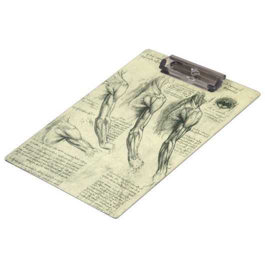 De anatomie van Leonardo da Vinci van arm en schou Klembord (Gekanteld)
