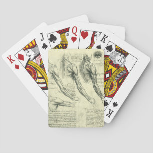 De anatomie van Leonardo da Vinci van arm en schou Pokerkaarten