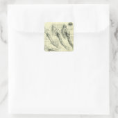 De anatomie van Leonardo da Vinci van arm en schou Vierkante Sticker (Tas)