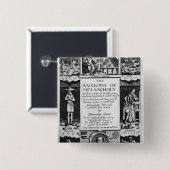 De anatomie van Melancholy Vierkante Button 5,1 Cm (Voorkant /achterkant)