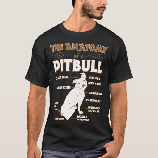 De anatomie van Pitbull Pet Lovers Gift T-shirt (Voorkant)