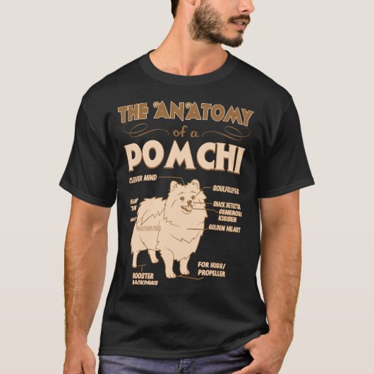 De anatomie van Pomchi Pet Lovers Gift T-shirt (Voorkant)