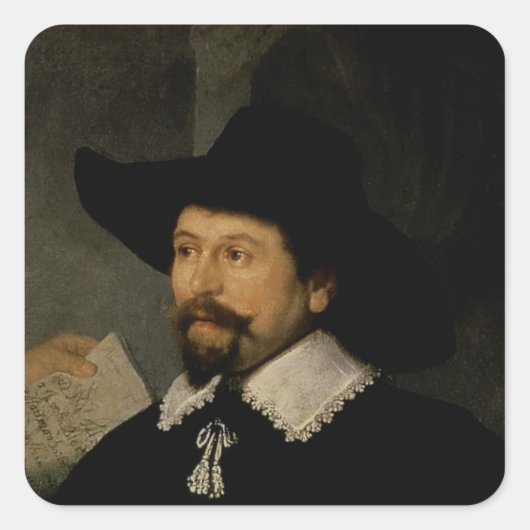 De anatomieles van dr. Nicolaes Tulp, 1632 2 Vierkante Sticker (Voorkant)
