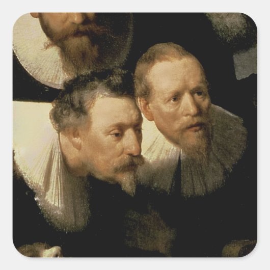 De Anatomy Lesson van Dr. Nicolaes Tulp, 1632 Vierkante Sticker (Voorkant)