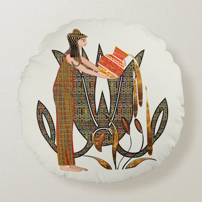 De ancients Aquarius Rond Kussen (Voorkant)
