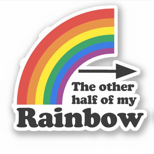 De Andere Helft van mijn Regenboog (Links) Sticker (Voorkant)