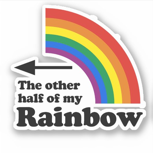 De Andere Helft van mijn Regenboog (Rechts) Sticker (Voorkant)