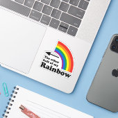 De Andere Helft van mijn Regenboog (Rechts) Sticker (Laptop met iPhone)