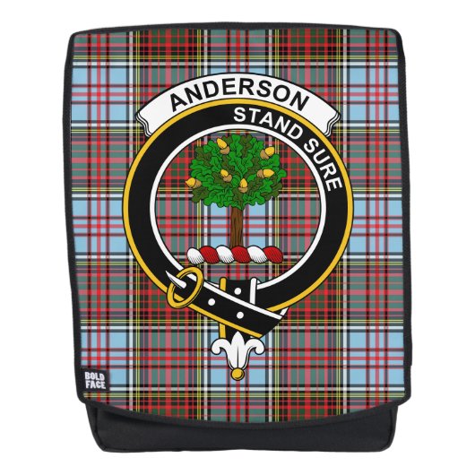 De Anderson Ancient Clan Crest Tartan Pset Rugtassen (Voorkant)