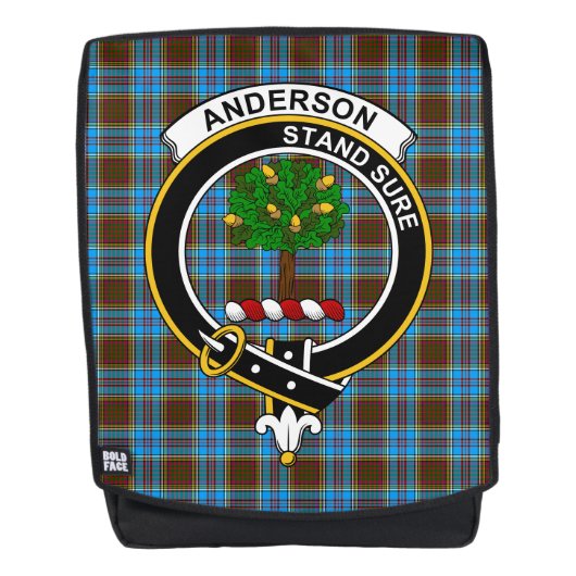 De Anderson Clan Crest Tartan Pset Rugtassen (Voorkant)