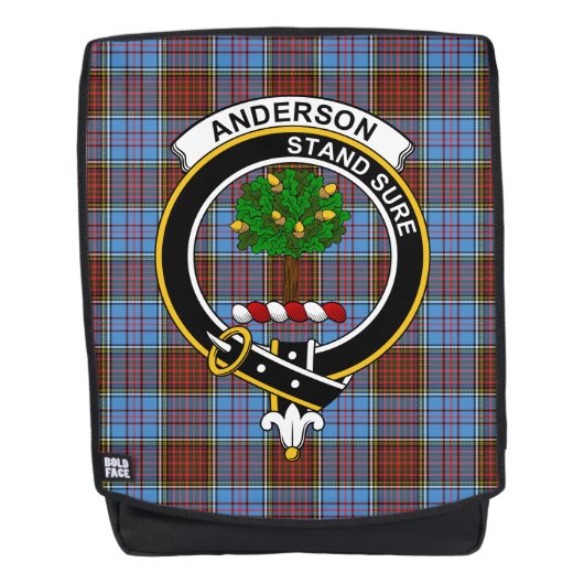 De Anderson Modern Clan Crest Tartan Pset Rugtassen (Voorkant)