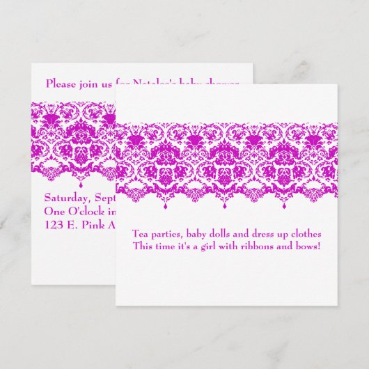 De Anette Baby Uitnodiging (Voorkant / Achterkant)