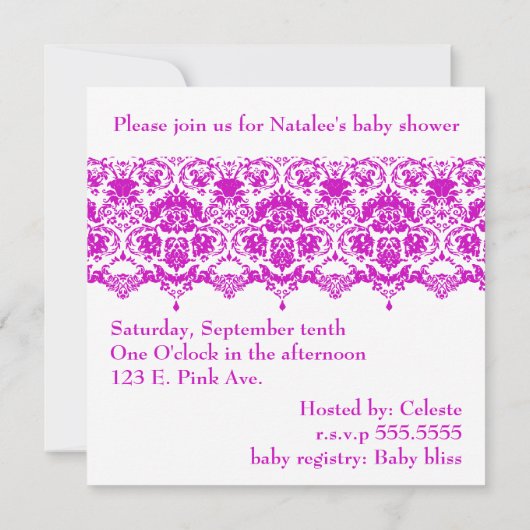 De Anette Baby Uitnodiging (Achterkant)