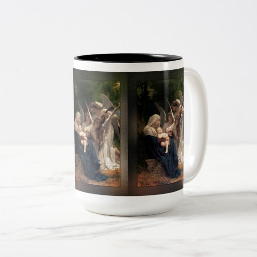 De Angels van William Adolphe Bouguereau Tweekleurige Koffiemok (Voorkant rechts)