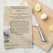 De Angelus Gebed Damask Keukenhanddoek (Quarter Fold)