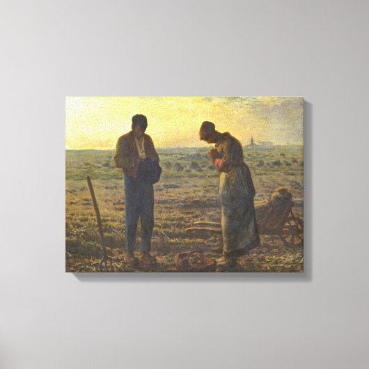 De Angelus Jean Francois Millet Canvas Afdruk (Voorkant)