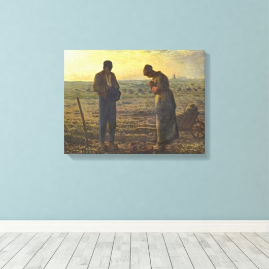 De Angelus Jean Francois Millet Canvas Afdruk (Insitu (Houten vloer))