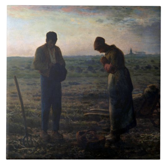 De Angelus, Jean-Francois Millet Tegeltje (Voorkant)