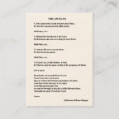 De Angelus Prayer kondiging van de Heilige Engel Visitekaartje (Achterkant)