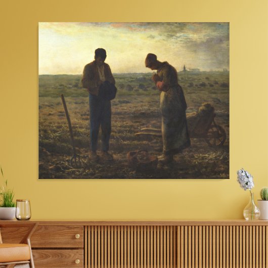 De Angelus van Jean-François Millet Canvas Afdruk (Insitu (Woonkamer))