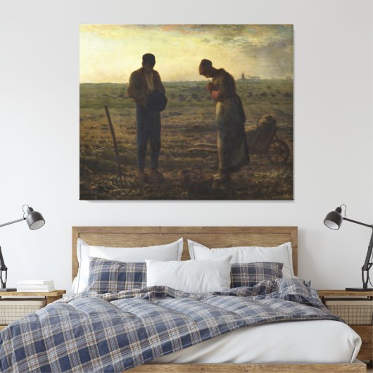 De Angelus van Jean-François Millet Canvas Afdruk (Insitu (Slaapkamer))