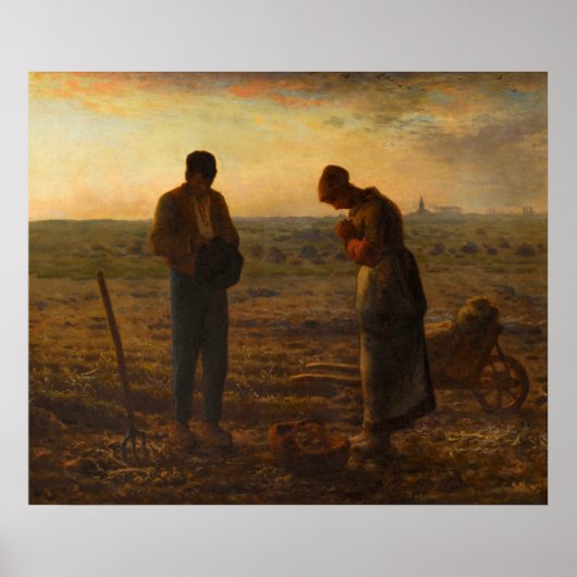 De Angelus van Jean-Francois Millet Poster (Voorkant)