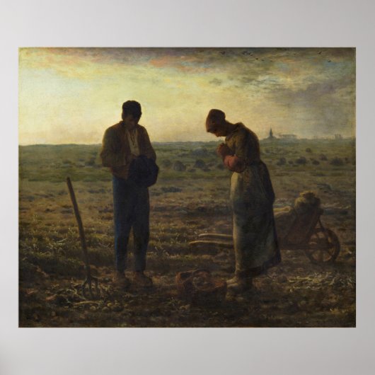 De Angelus van Jean-François Millet Poster (Voorkant)