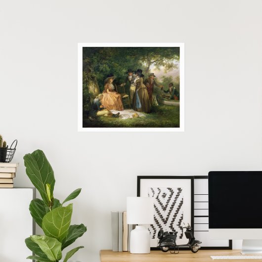 De angler-repast (olie op doek) poster (Thuiskantoor)