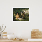 De angler-repast (olie op doek) poster (Keuken)