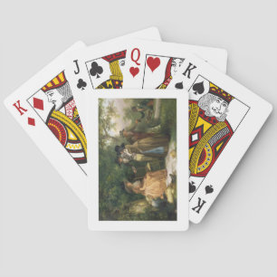 De angler-repast (olie op doek) speelkaarten