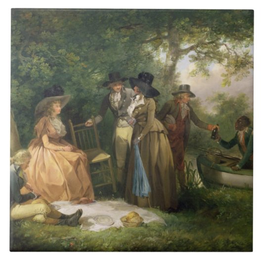 De angler-repast (olie op doek) tegeltje (Voorkant)
