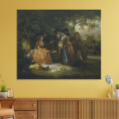 De Anglers Repast door George Morland Canvas Afdruk (Insitu (Woonkamer))