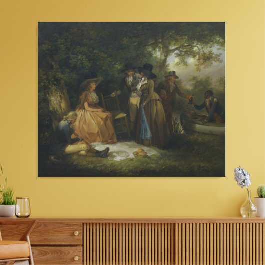 De Anglers Repast door George Morland Canvas Afdruk (Insitu (Woonkamer))