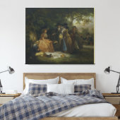 De Anglers Repast door George Morland Canvas Afdruk (Insitu (Slaapkamer))