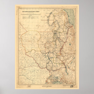 De Anglo-Egyptische Soedanese kaart (1914) Poster