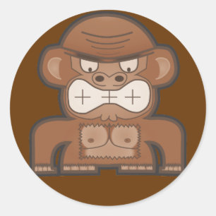 De Angry Donkey-aap -  achtergrond Ronde Sticker