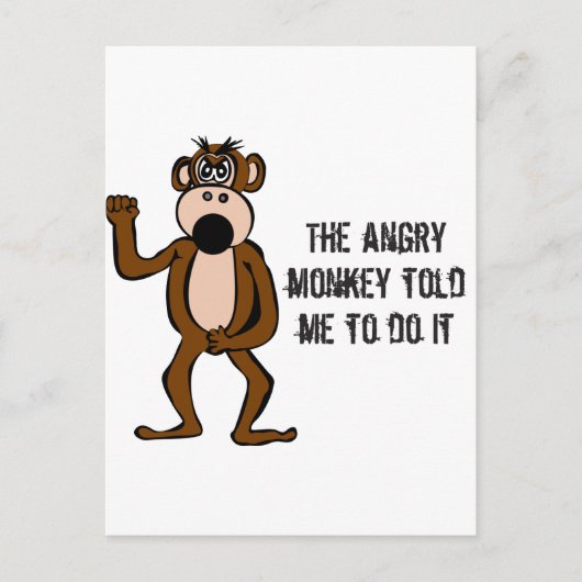 De Angry Monkey vertelde me dat ik het moest doen Briefkaart (Voorkant)