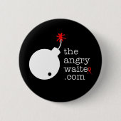 De Angry Waiter Button - Black (Voorkant)