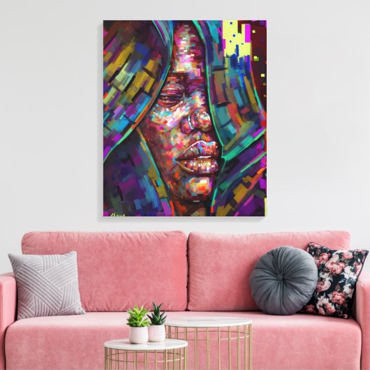 De angst vergroten canvas afdruk (Insitu (Woonkamer))